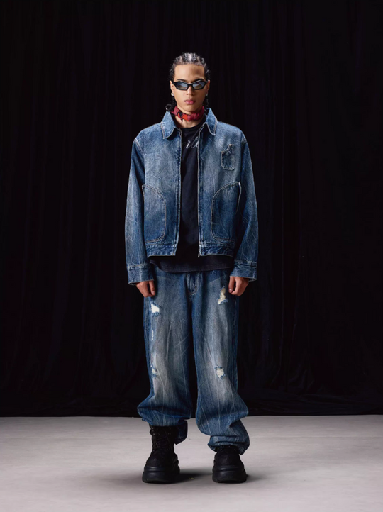 Labt Lightning Grain Distressed Wash Jeans | Face 3 Face