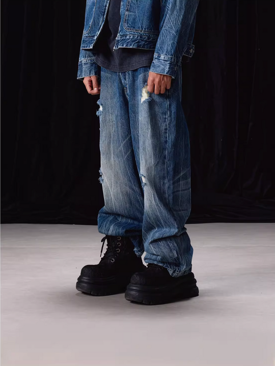 Labt Lightning Grain Distressed Wash Jeans | Face 3 Face