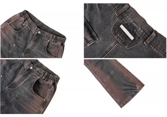 Labt Flower Wash Double Knee Flared Jeans | Face 3 Face