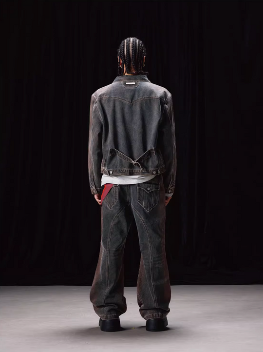 Labt Flower Wash Double Knee Flared Jeans | Face 3 Face