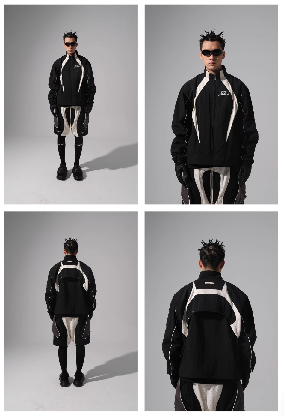Labt Contrast Stitch Nylon Track Jacket | Face 3 Face