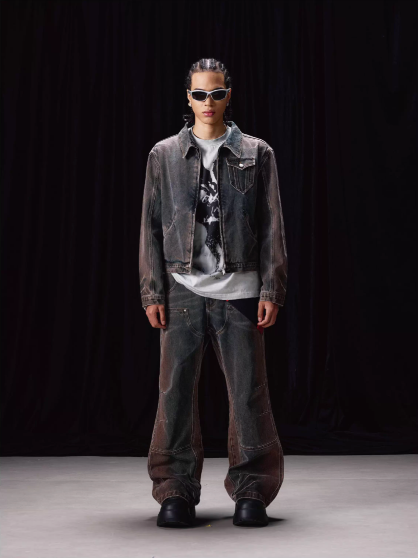 Labt Flower Wash Western Denim Jacket | Face 3 Face