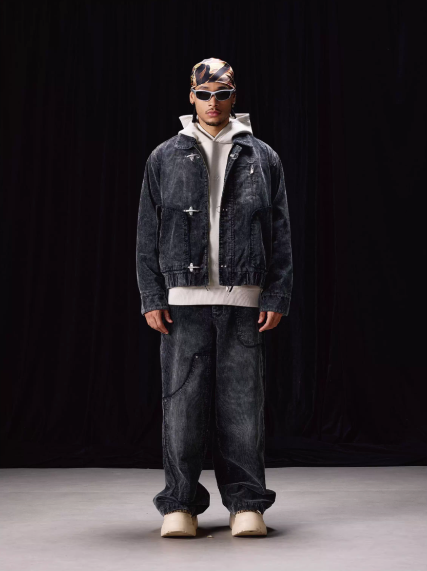 Labt Metal Snap Corduroy Work Jacket | Face 3 Face