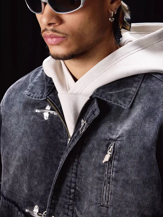 Labt Metal Snap Corduroy Work Jacket | Face 3 Face