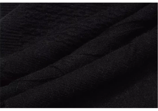 Labt Fringe Lanyard Logo Distressed Knit Sweater | Face 3 Face