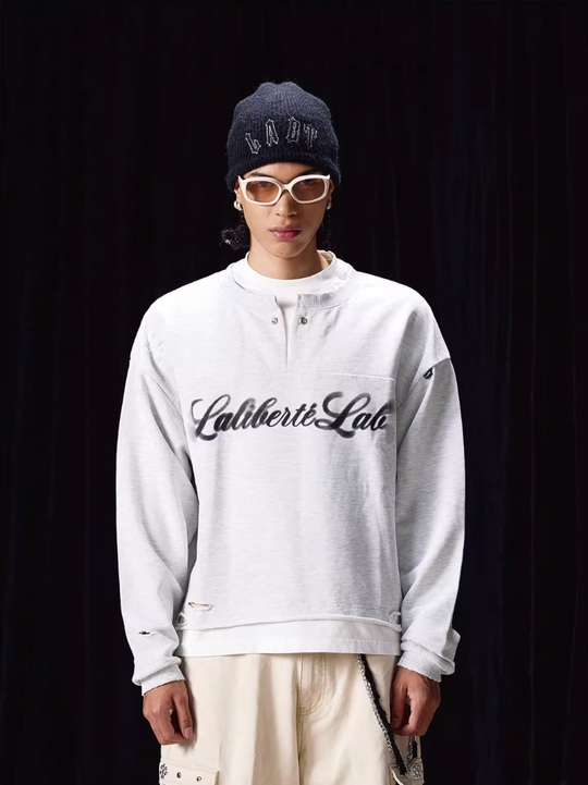 Labt Vintage Print Layered Sweatshirt | Face 3 Face