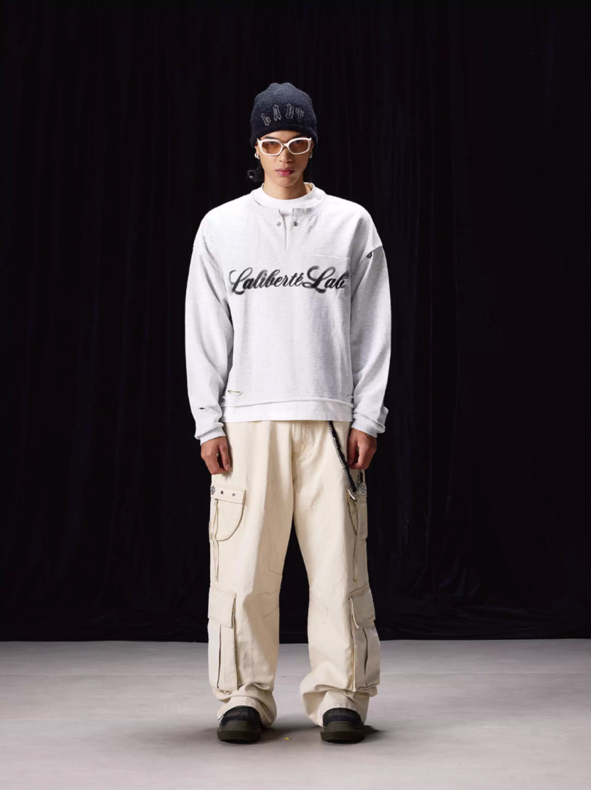 Labt Vintage Print Layered Sweatshirt | Face 3 Face