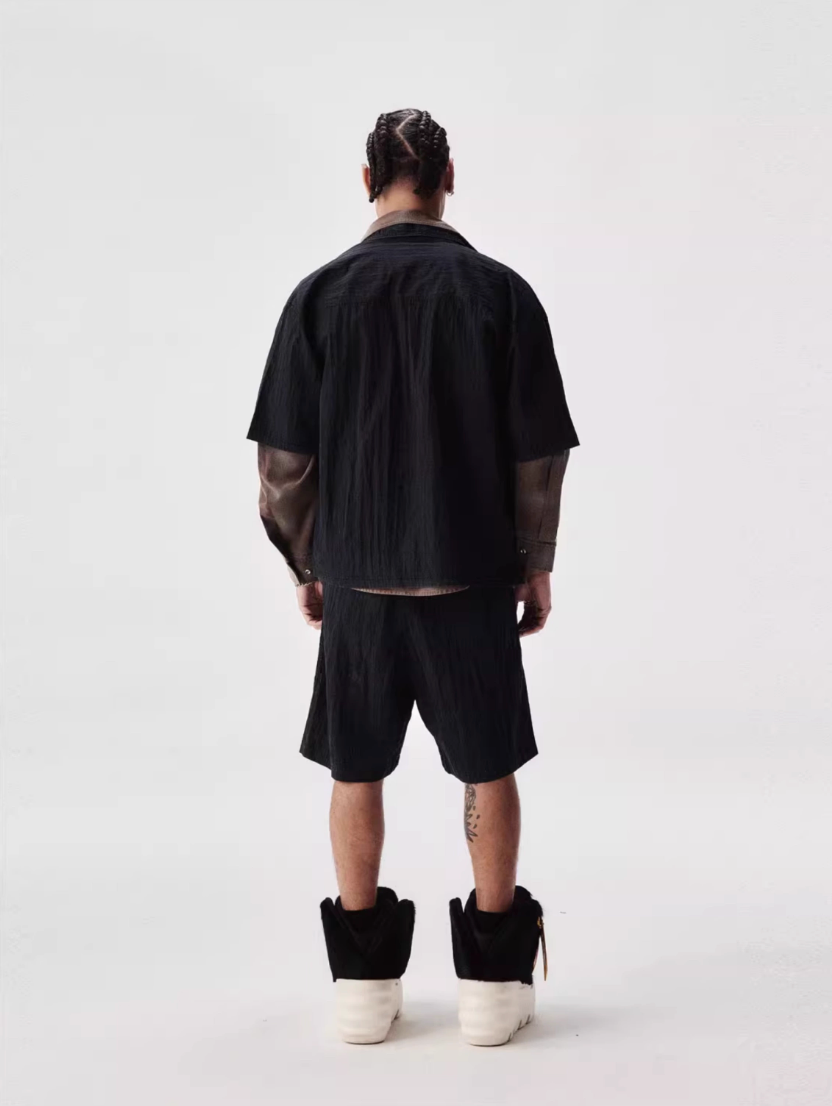 Labt Distressed Wash Pocket Short Sleeve Shirt | Face 3 Face