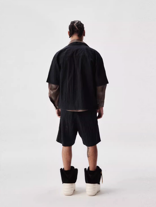 Labt Distressed Wash Pocket Short Sleeve Shirt | Face 3 Face