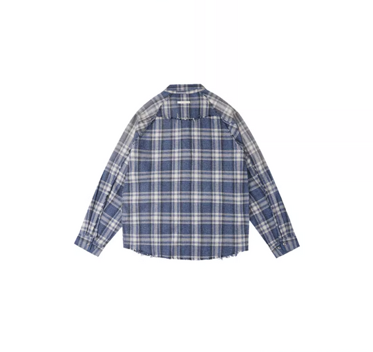 Labt Washed Flannel Plaid Long Sleeve Pocket Shirt | Face 3 Face