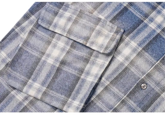 Labt Washed Flannel Plaid Long Sleeve Pocket Shirt | Face 3 Face