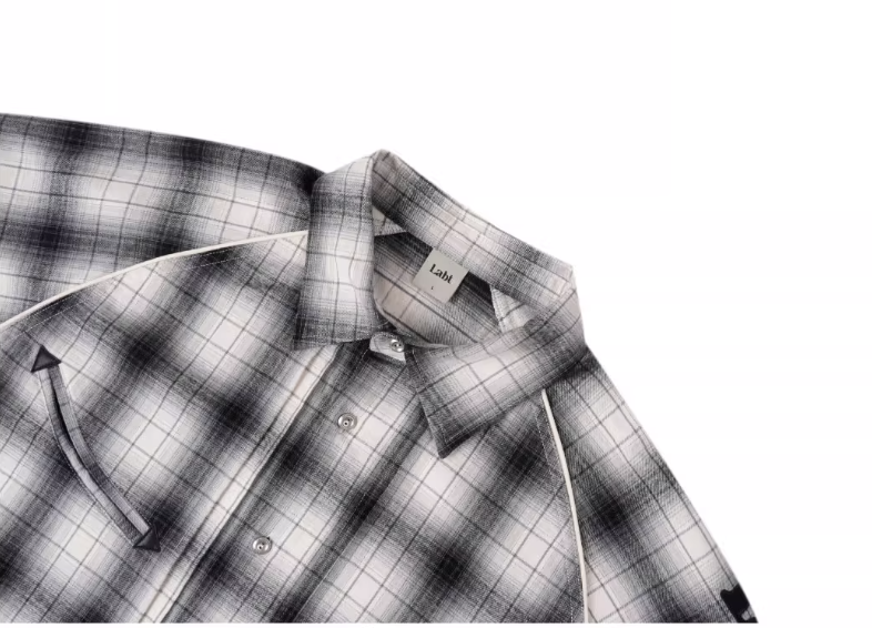 Labt Western Plaid Patch Embroidered Long Sleeve Shirt | Face 3 Face