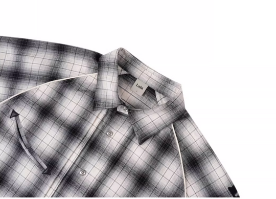 Labt Western Plaid Patch Embroidered Long Sleeve Shirt | Face 3 Face