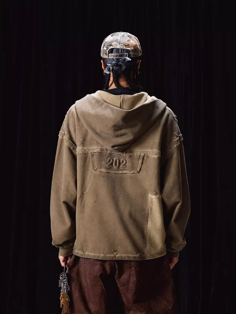 Labt Distressed Zip Up Hoodie | Face 3 Face