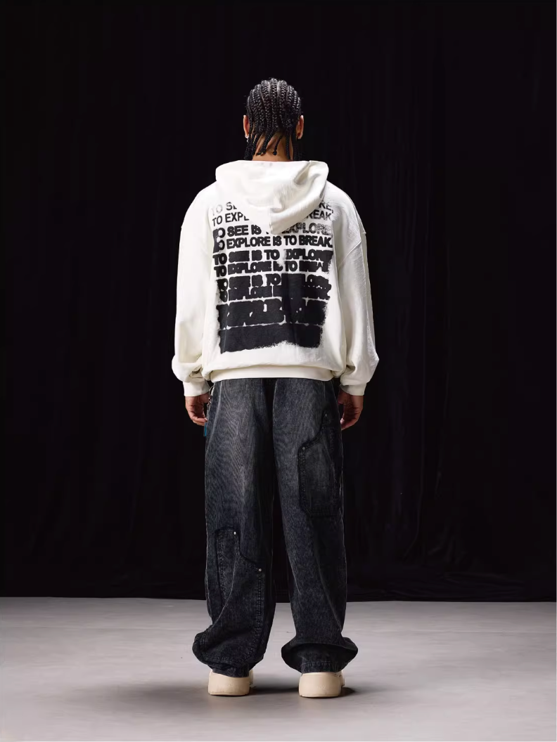 Labt Unreal Font Print Hoodie | Face 3 Face