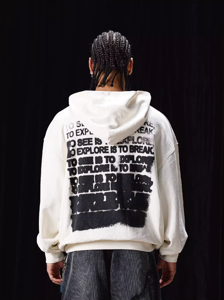 Labt Unreal Font Print Hoodie | Face 3 Face