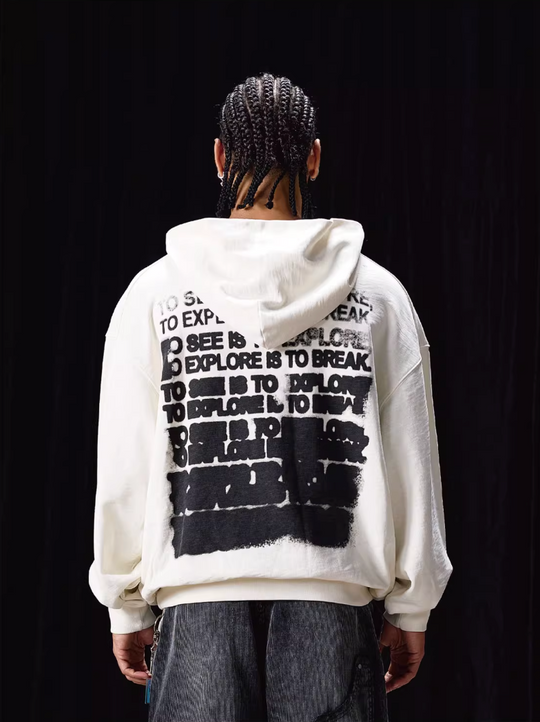 Labt Unreal Font Print Hoodie | Face 3 Face