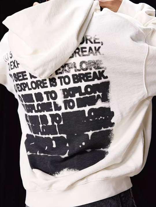 Labt Unreal Font Print Hoodie | Face 3 Face