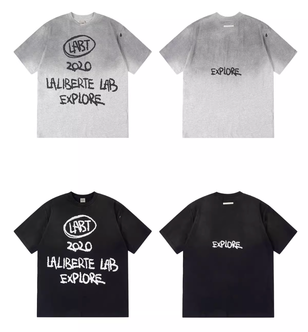 Labt Cracked Print Spray Dirty Washed Faded Tee | Face 3 Face