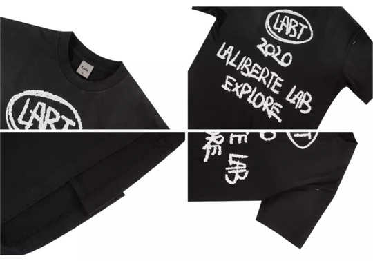 Labt Cracked Print Spray Dirty Washed Faded Tee | Face 3 Face