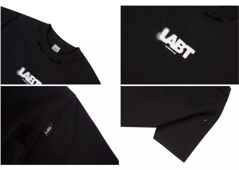 Labt Distressed Holes Logo Print Tee | Face 3 Face