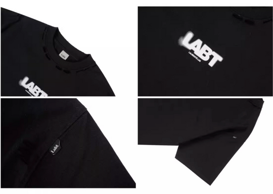 Labt Distressed Holes Logo Print Tee | Face 3 Face