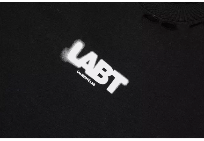 Labt Distressed Holes Logo Print Tee | Face 3 Face