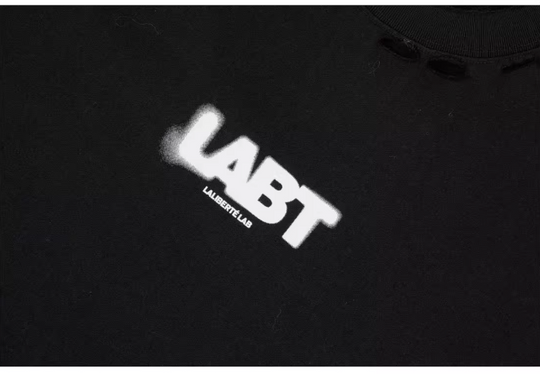 Labt Distressed Holes Logo Print Tee | Face 3 Face