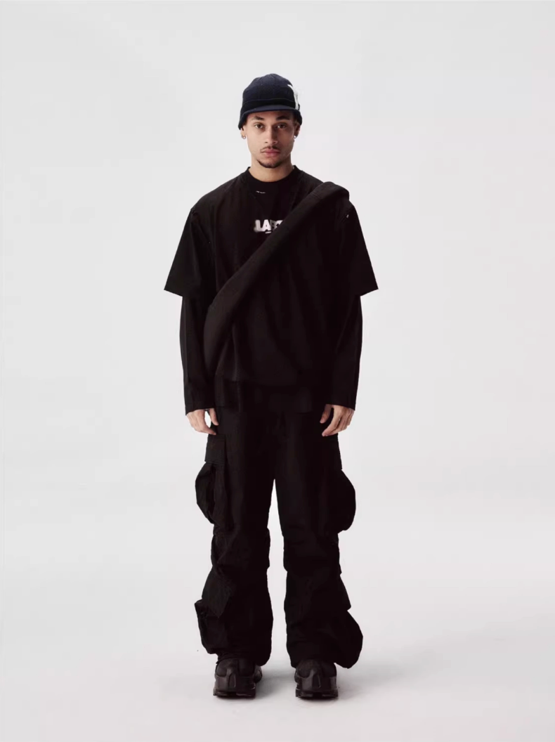 Labt Distressed Holes Logo Print Tee | Face 3 Face