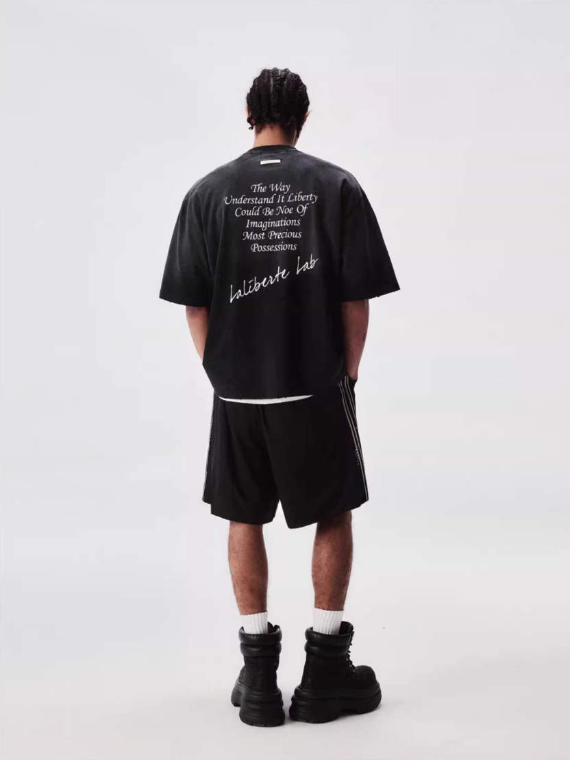 Labt Distressed Holes Dirty Print Tee | Face 3 Face