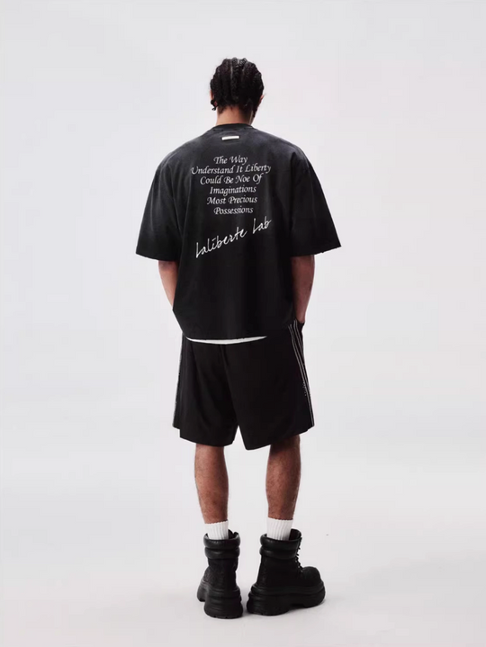 Labt Distressed Holes Dirty Print Tee | Face 3 Face