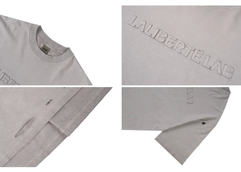 Labt 3D Patch Embroidery Distressed Tee | Face 3 Face