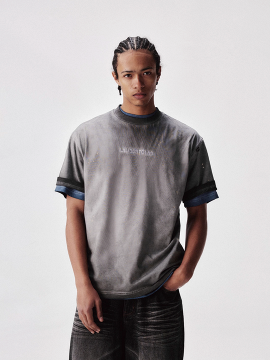 Labt Glitter Splash Ink Wash Faded Tee | Face 3 Face