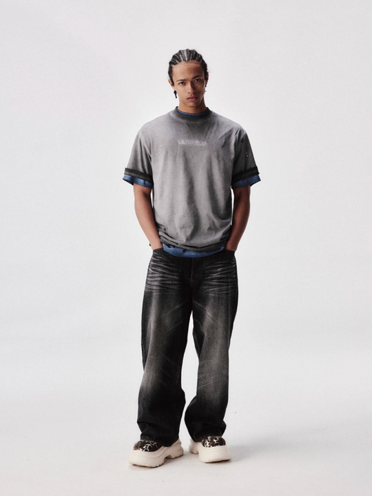 Labt Glitter Splash Ink Wash Faded Tee | Face 3 Face