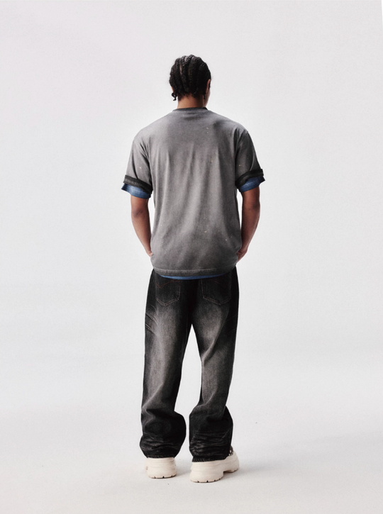 Labt Glitter Splash Ink Wash Faded Tee | Face 3 Face