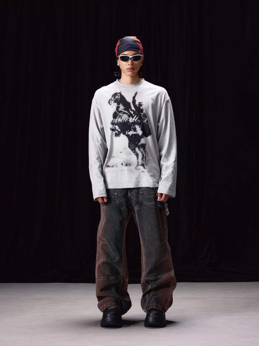 Labt Western Cowboy Print Long Sleeve Tee | Face 3 Face