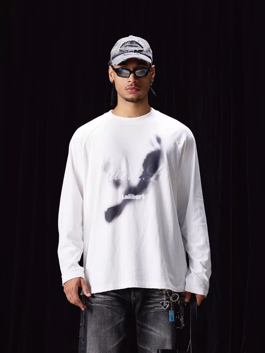 Labt Distressed Raglan Long Sleeve Tee | Face 3 Face