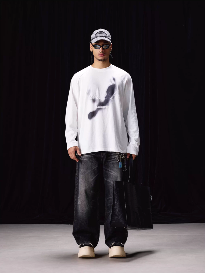 Labt Distressed Raglan Long Sleeve Tee | Face 3 Face