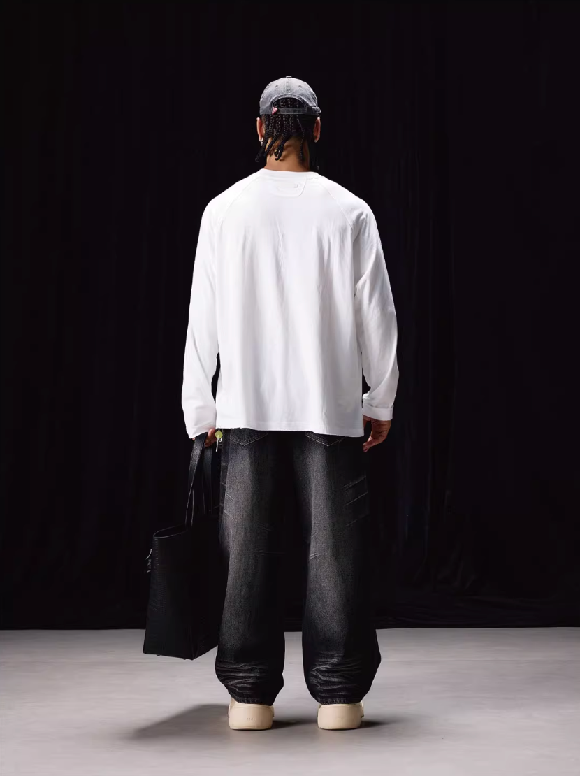 Labt Distressed Raglan Long Sleeve Tee | Face 3 Face