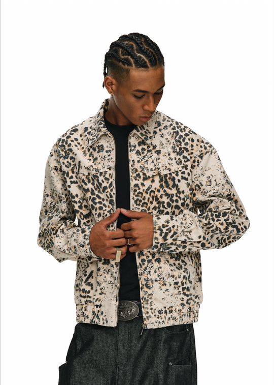 ANTIDOTE Leopard Washed Work Jacket | Face 3 Face