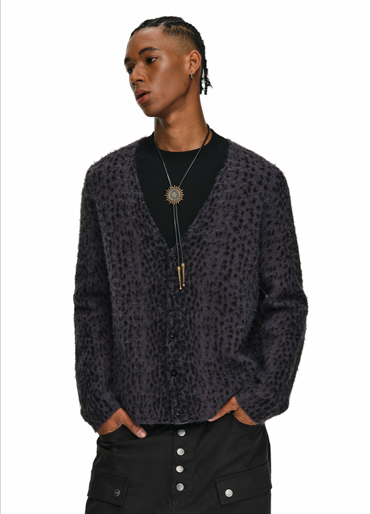ANTIDOTE Dark Leopard Brushed Knit Cardigan | Face 3 Face