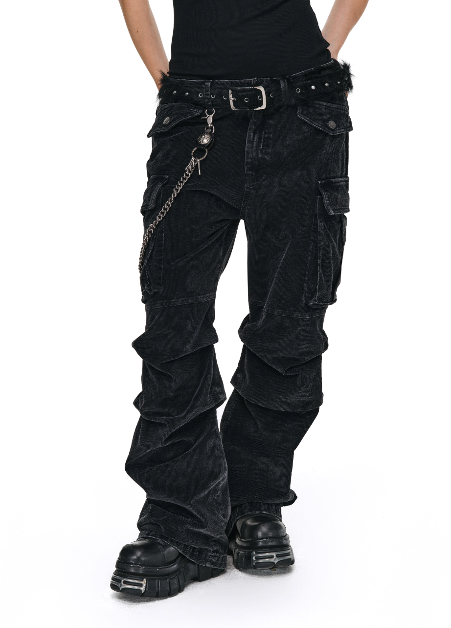 ANTIDOTE Heavy Wash Corduroy Multi Pocket Cargo Pants | Face 3 Face