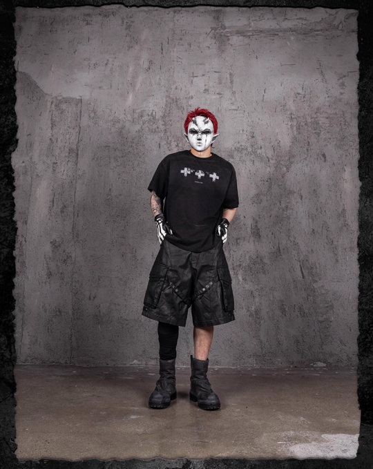 UNDERWATER Cross Print Washed Distressed Tee | Face 3 Face