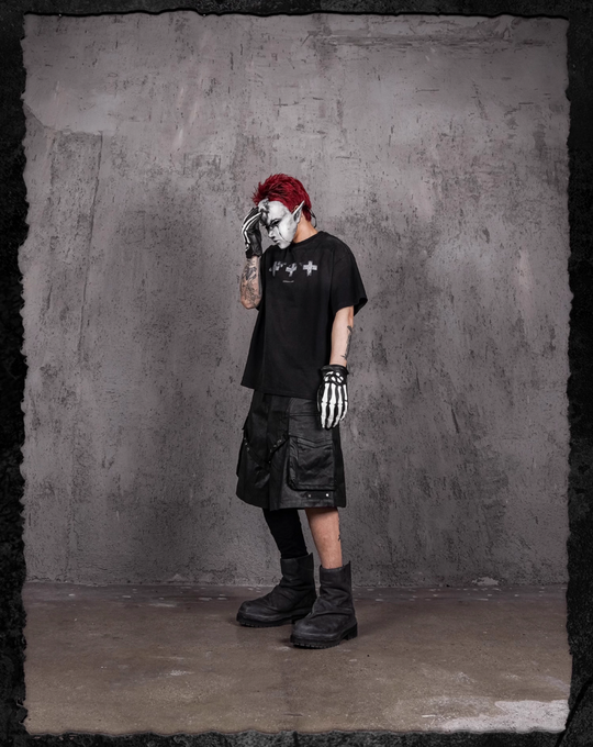 UNDERWATER Cross Print Washed Distressed Tee | Face 3 Face