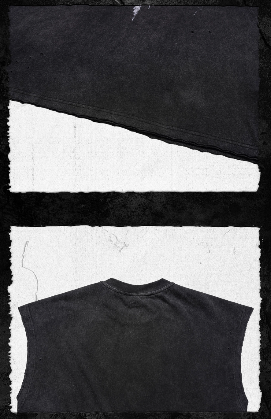 UNDERWATER Washed Devil Bone Print Distressed Sleeveless Tee | Face 3 Face