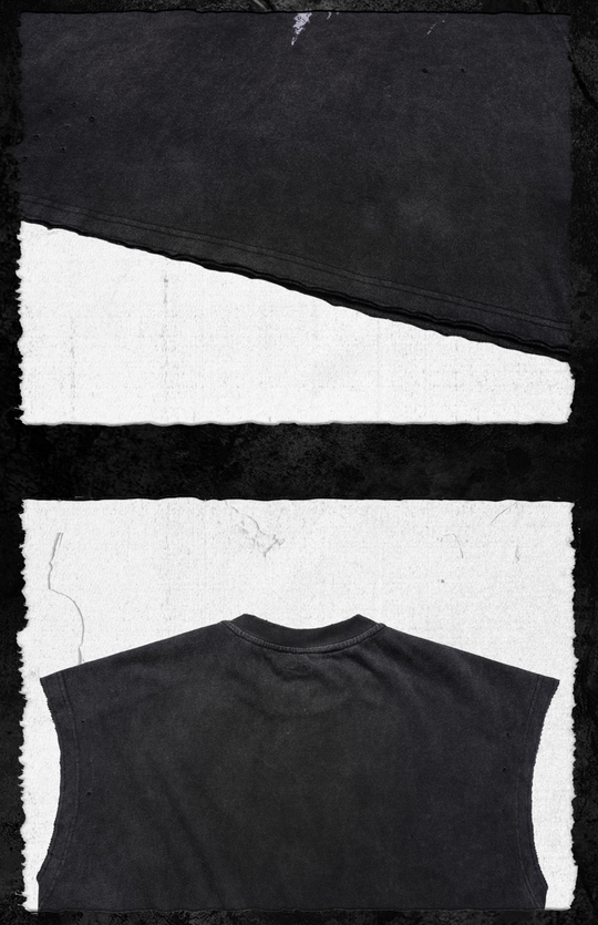 UNDERWATER Washed Devil Bone Print Distressed Sleeveless Tee | Face 3 Face