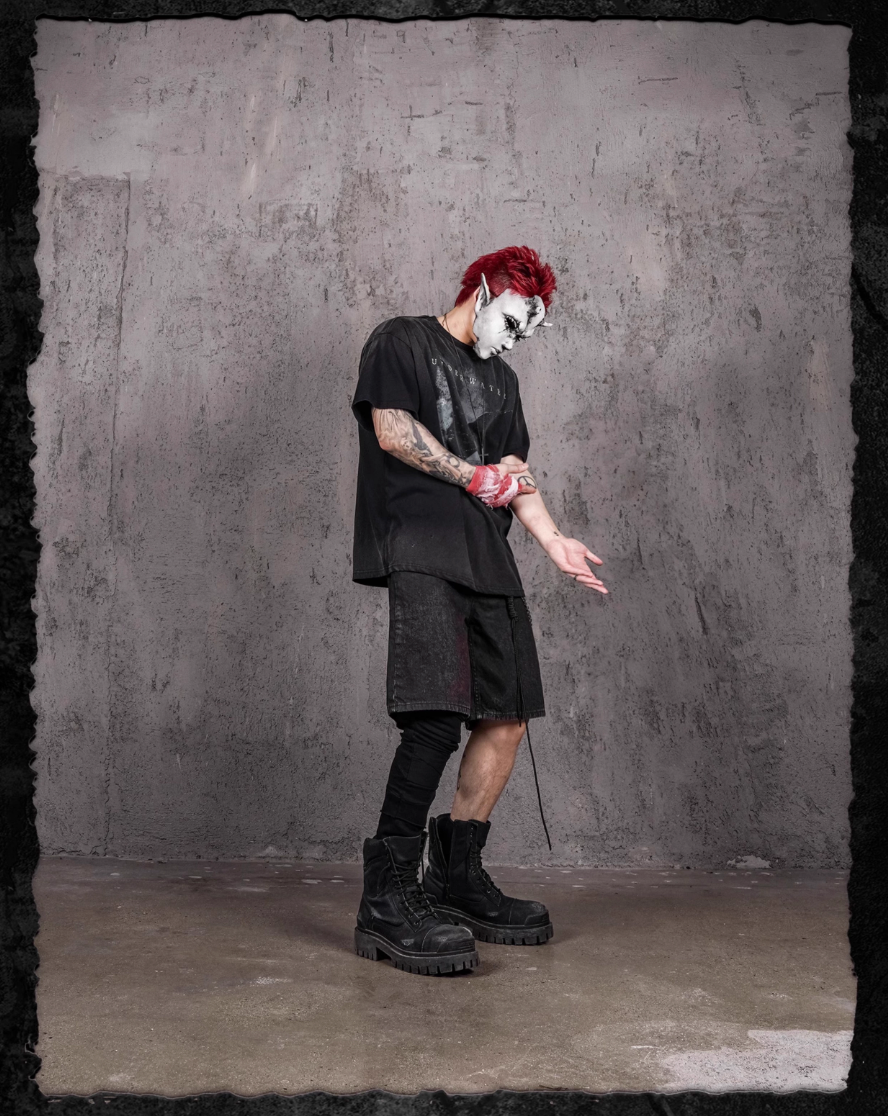 UNDERWATER Night Raven Print Washed Distressed Tee | Face 3 Face