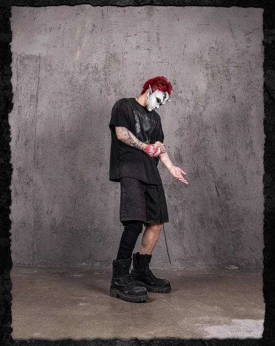 UNDERWATER Night Raven Print Washed Distressed Tee | Face 3 Face