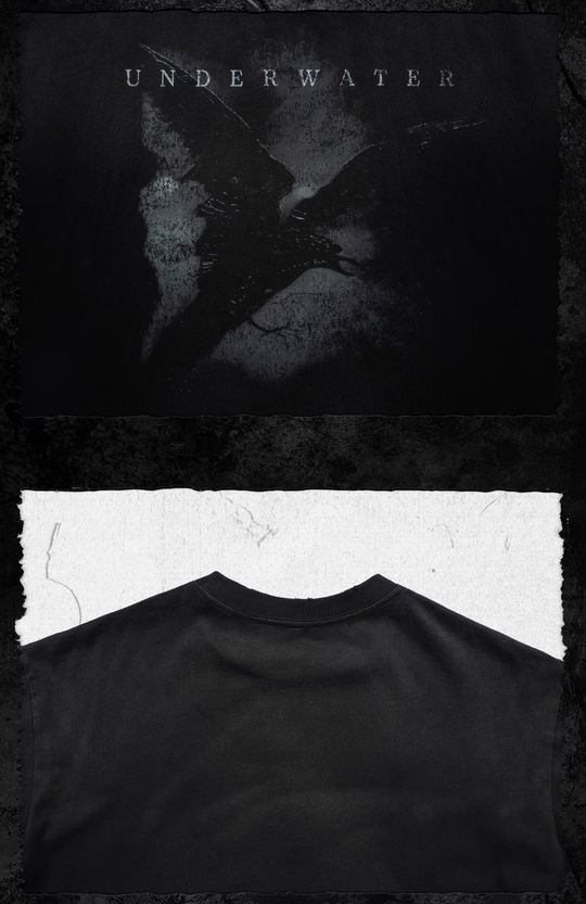 UNDERWATER Night Raven Print Washed Distressed Tee | Face 3 Face