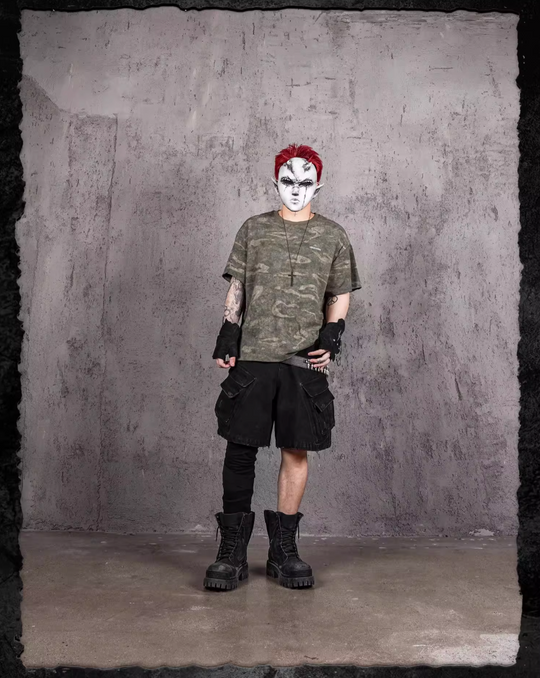 UNDERWATER Handmade Cut Distressed Camouflage Tee | Face 3 Face